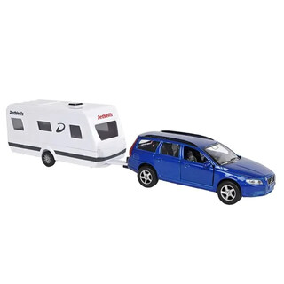 Image of Kids Globe 520217 - Volvo V70 Met Dethleffs Caravan Die-Cast PB - 1:32